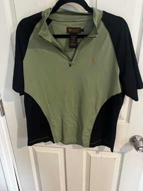 Ariat 1/4 Zip Shirt Womens Large Athletic Fit Pullover Short Sleeve Mock Neck